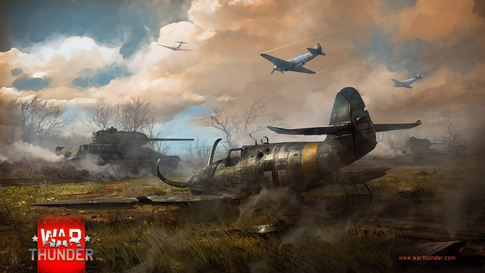 Event Operation Uranus News War Thunder   Bf109g6 T 34 85 1920x1080 Logo Com 